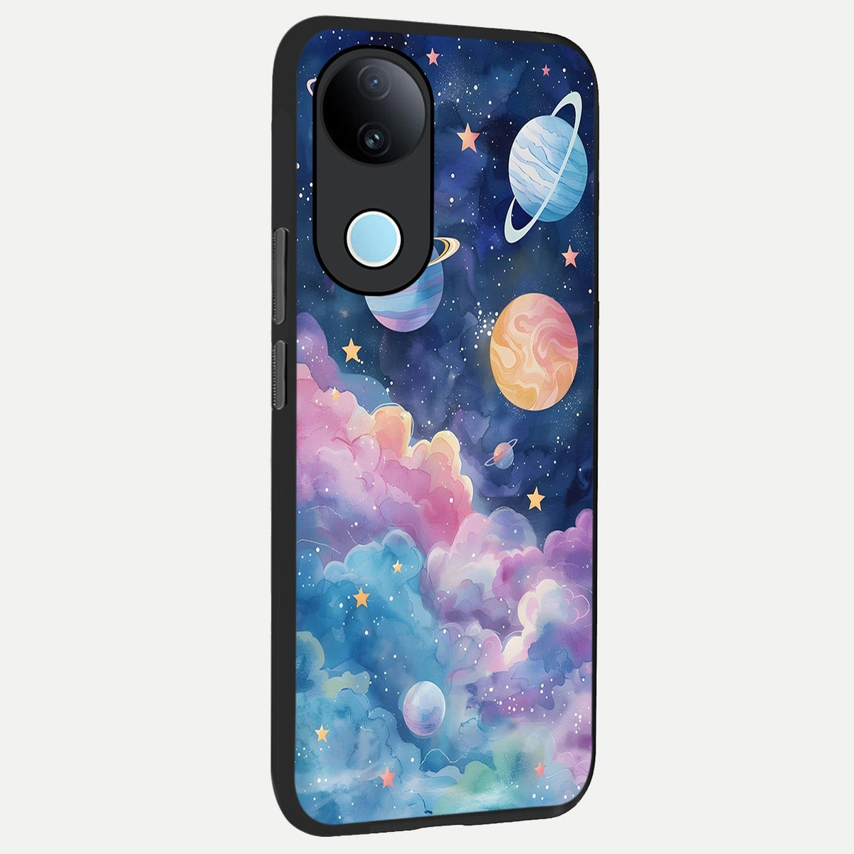 Cosmic Planet Dreams back cover For iQOO Z10R 5G slim fit glass case with vibrant aesthetic design