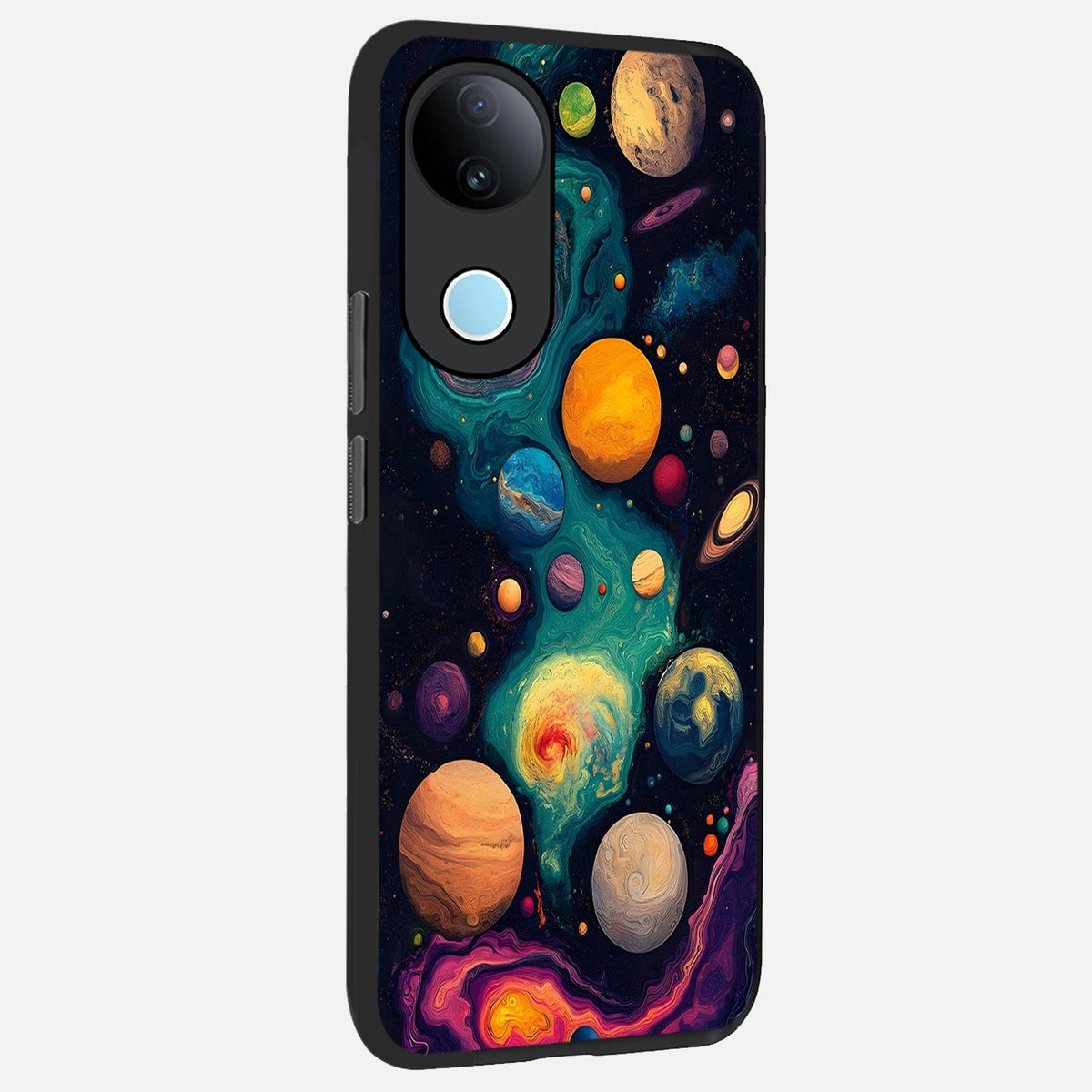 Cosmic Planet Journey back cover For iQOO Z10R 5G slim fit glass case with vibrant aesthetic design