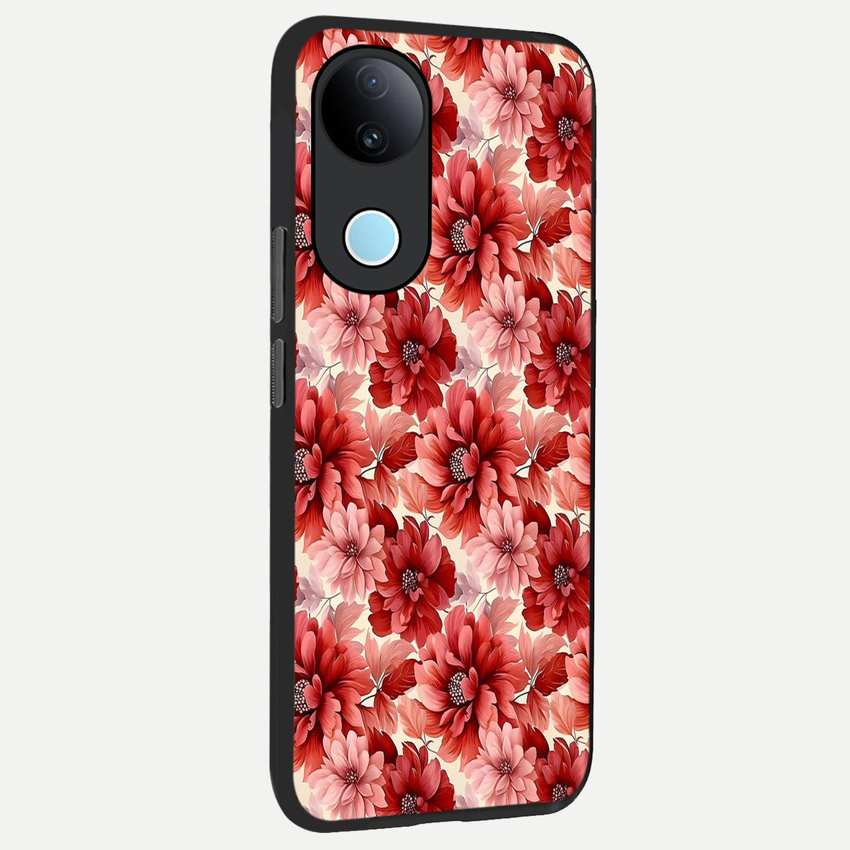 Crimson Love Petals back cover For iQOO Z10R 5G slim fit glass case with vibrant aesthetic design