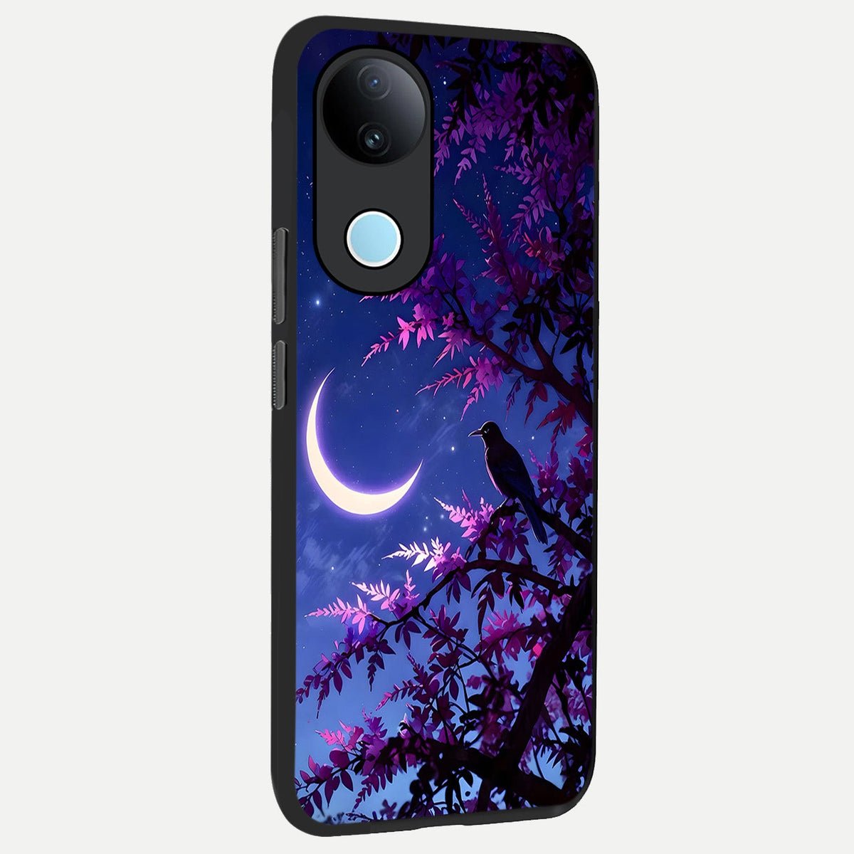 Crow And Moon Scenery back cover For iQOO Z10R 5G slim fit glass case with vibrant aesthetic design