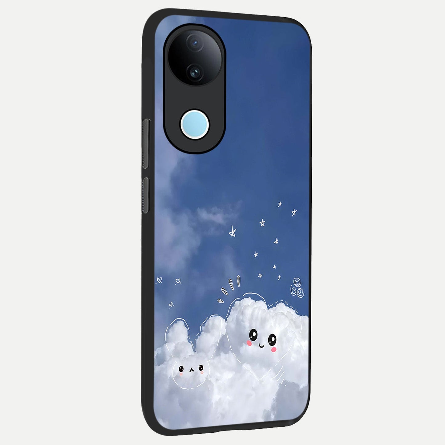 Cute Blossom Cloud back cover for iQOO Z10R slim fit glass case with vibrant aesthetic design
