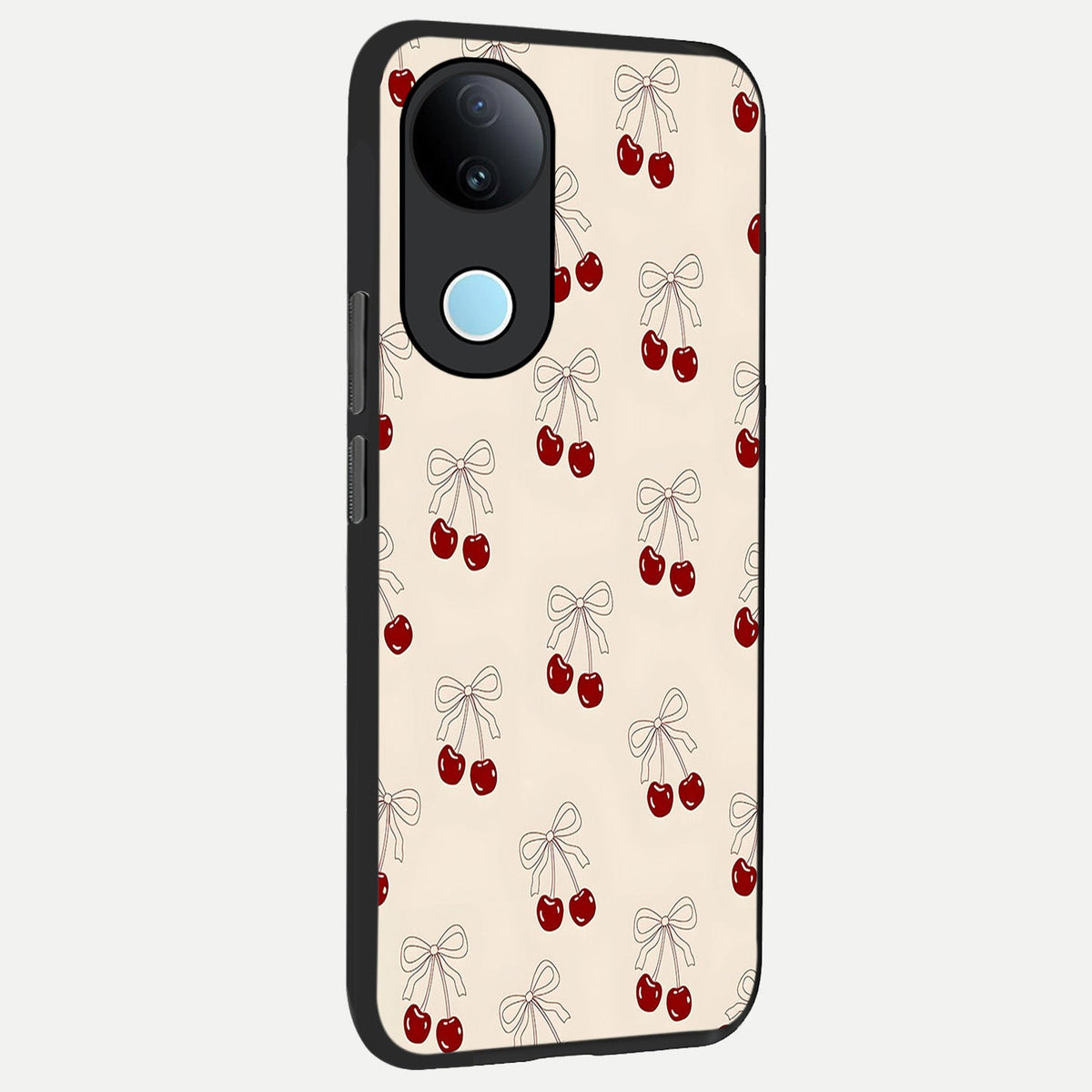 Cute Cherry Pattern back cover For iQOO Z10R 5G slim fit glass case with vibrant aesthetic design
