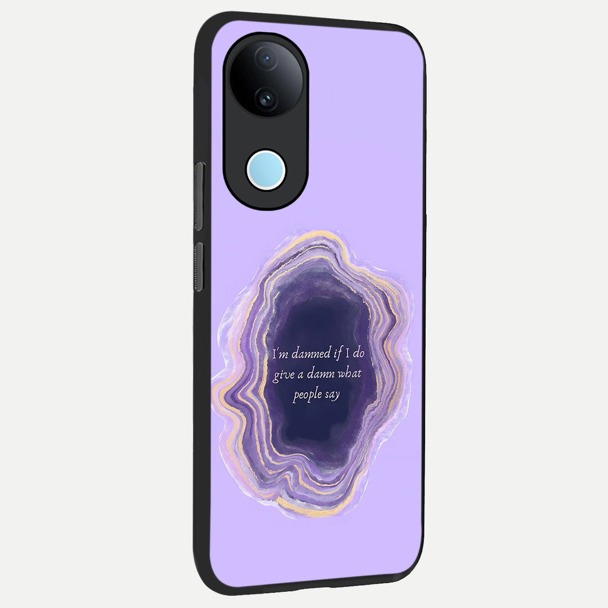 Damned People Quote back cover For iQOO Z10R 5G slim fit glass case with vibrant aesthetic design