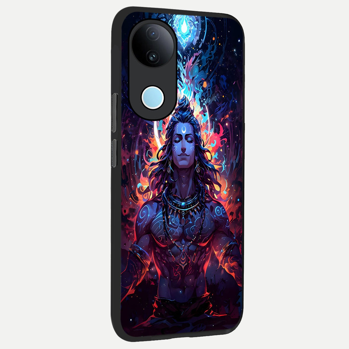 Divine Fire Shiv back cover For iQOO Z10R 5G slim fit glass case with vibrant aesthetic design