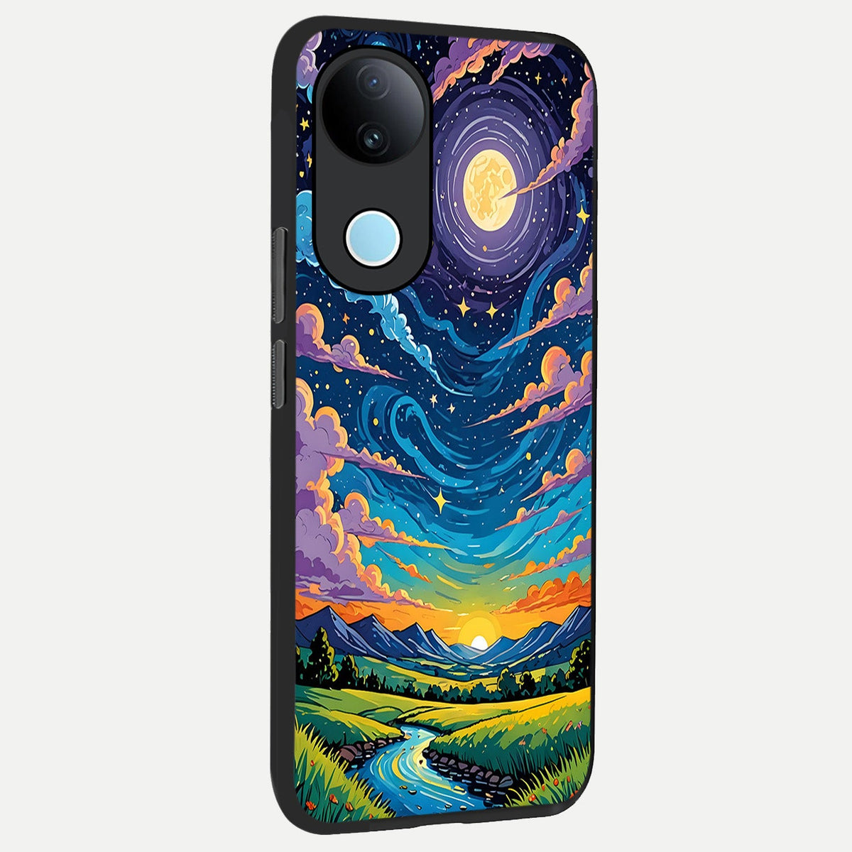 Dreamy Night Landscape back cover For iQOO Z10R 5G slim fit glass case with vibrant aesthetic design