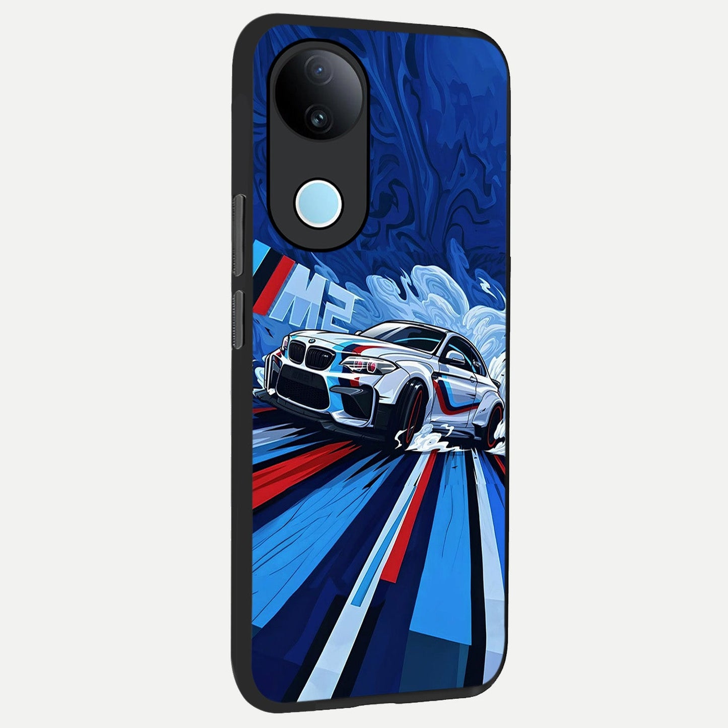 Drift Power Rush back cover for iQOO Z10R slim fit glass case with vibrant aesthetic design