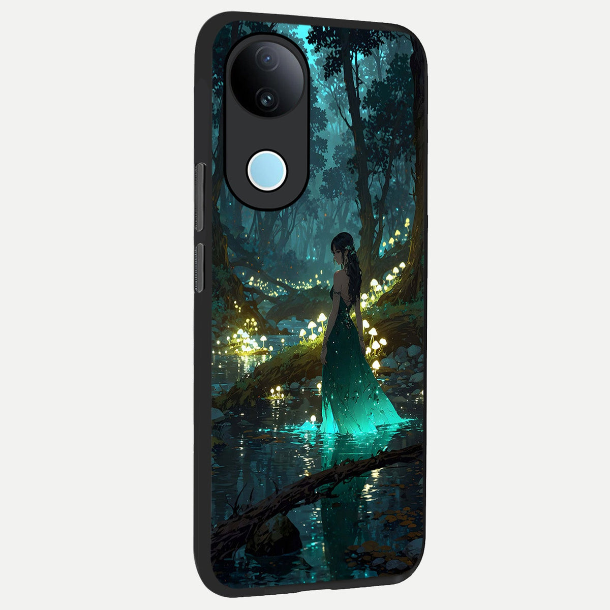Enchanted Forest Glow back cover For iQOO Z10R 5G slim fit glass case with vibrant aesthetic design