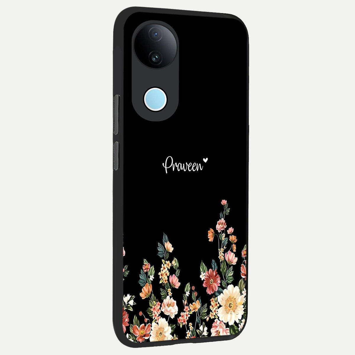 Floral Design Personalized Custom Name back cover For iQOO Z10R 5G slim fit glass case with vibrant aesthetic design