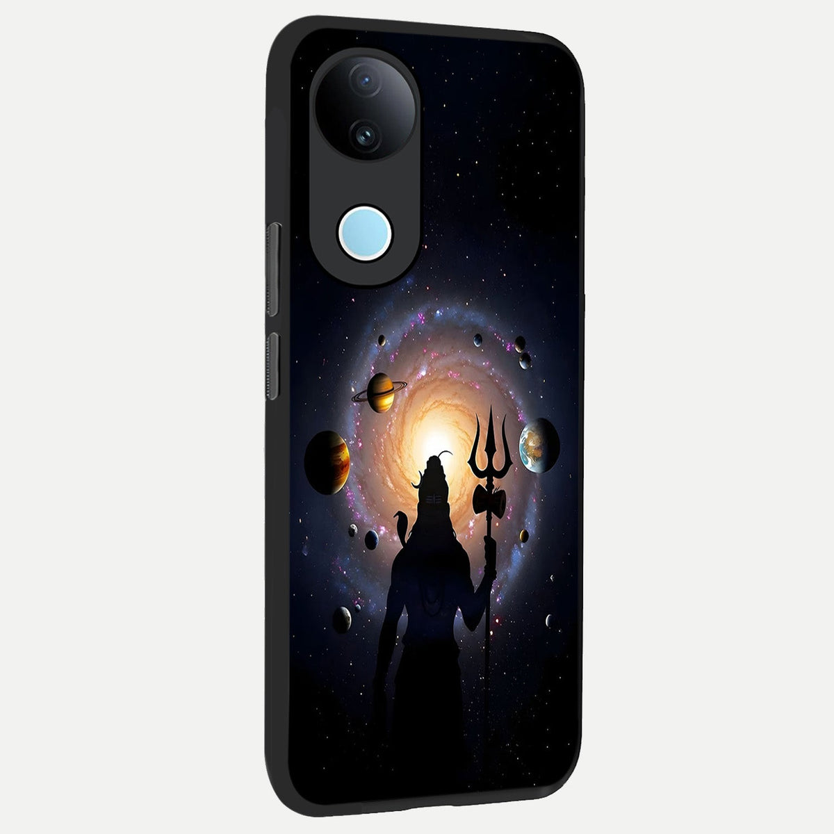Galactic Shiva Vision back cover For iQOO Z10R 5G slim fit glass case with vibrant aesthetic design
