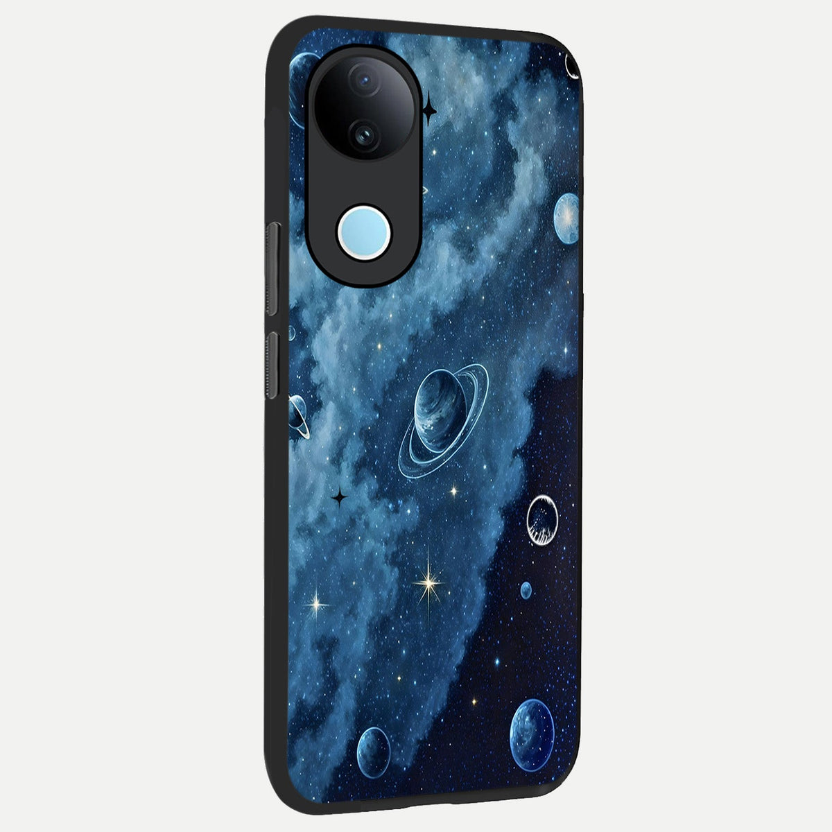 Galaxy Dream Space back cover For iQOO Z10R 5G slim fit glass case with vibrant aesthetic design