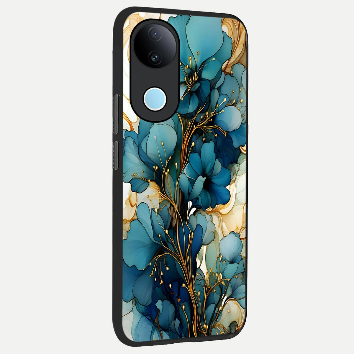 Golden Bloom Symphony back cover For iQOO Z10R 5G slim fit glass case with vibrant aesthetic design