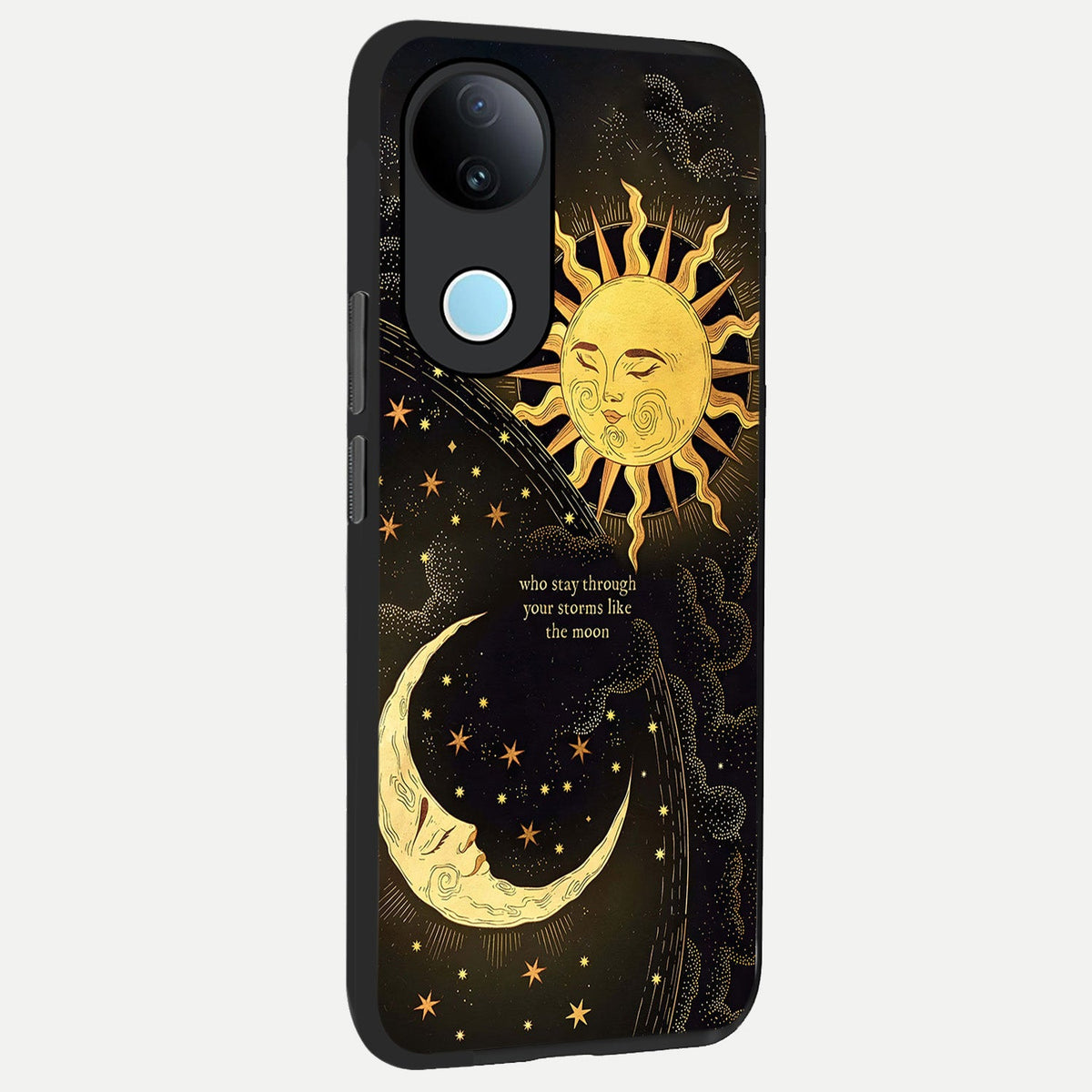 Golden Lunar Love back cover For iQOO Z10R 5G slim fit glass case with vibrant aesthetic design