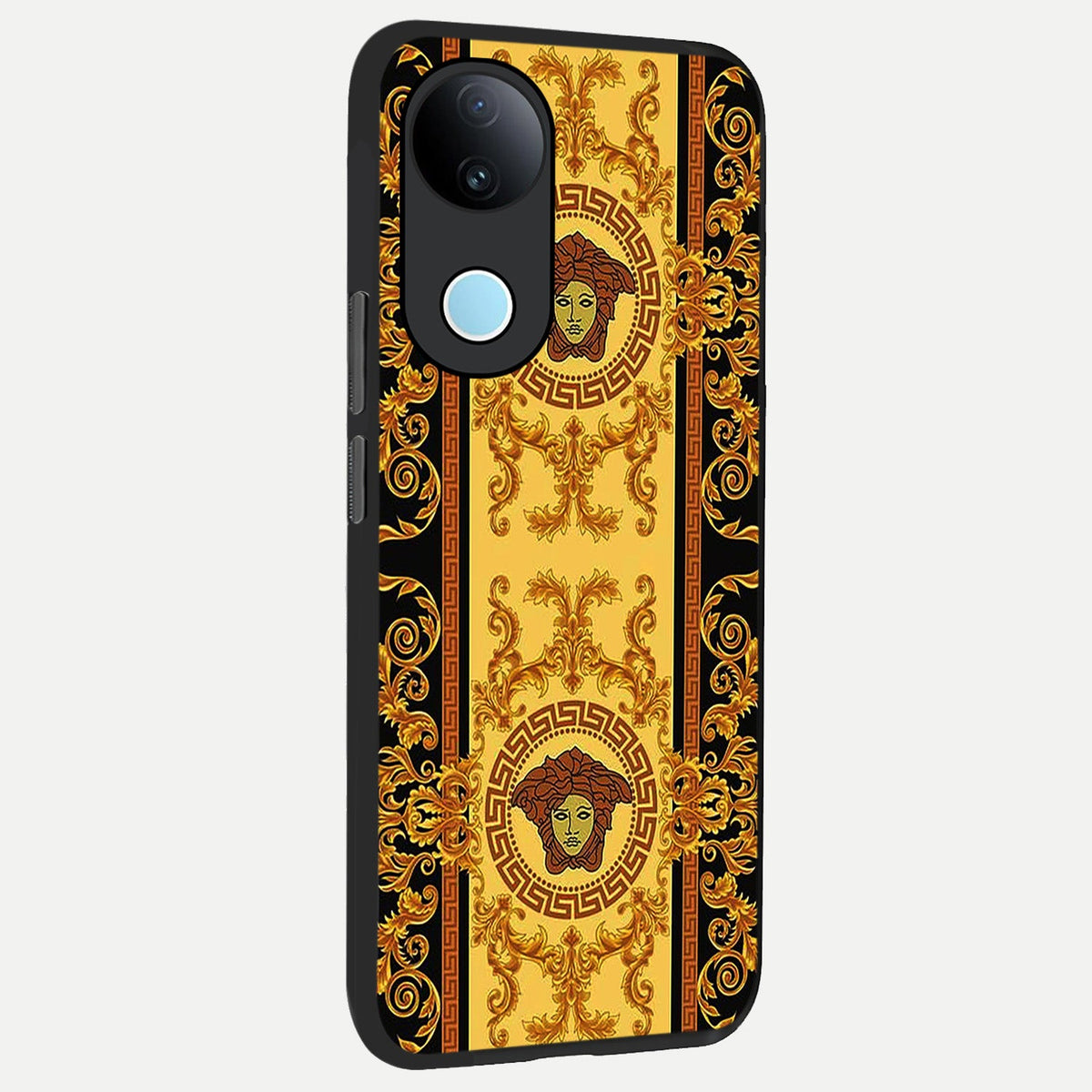 Golden Royal Heritage back cover For iQOO Z10R 5G slim fit glass case with vibrant aesthetic design