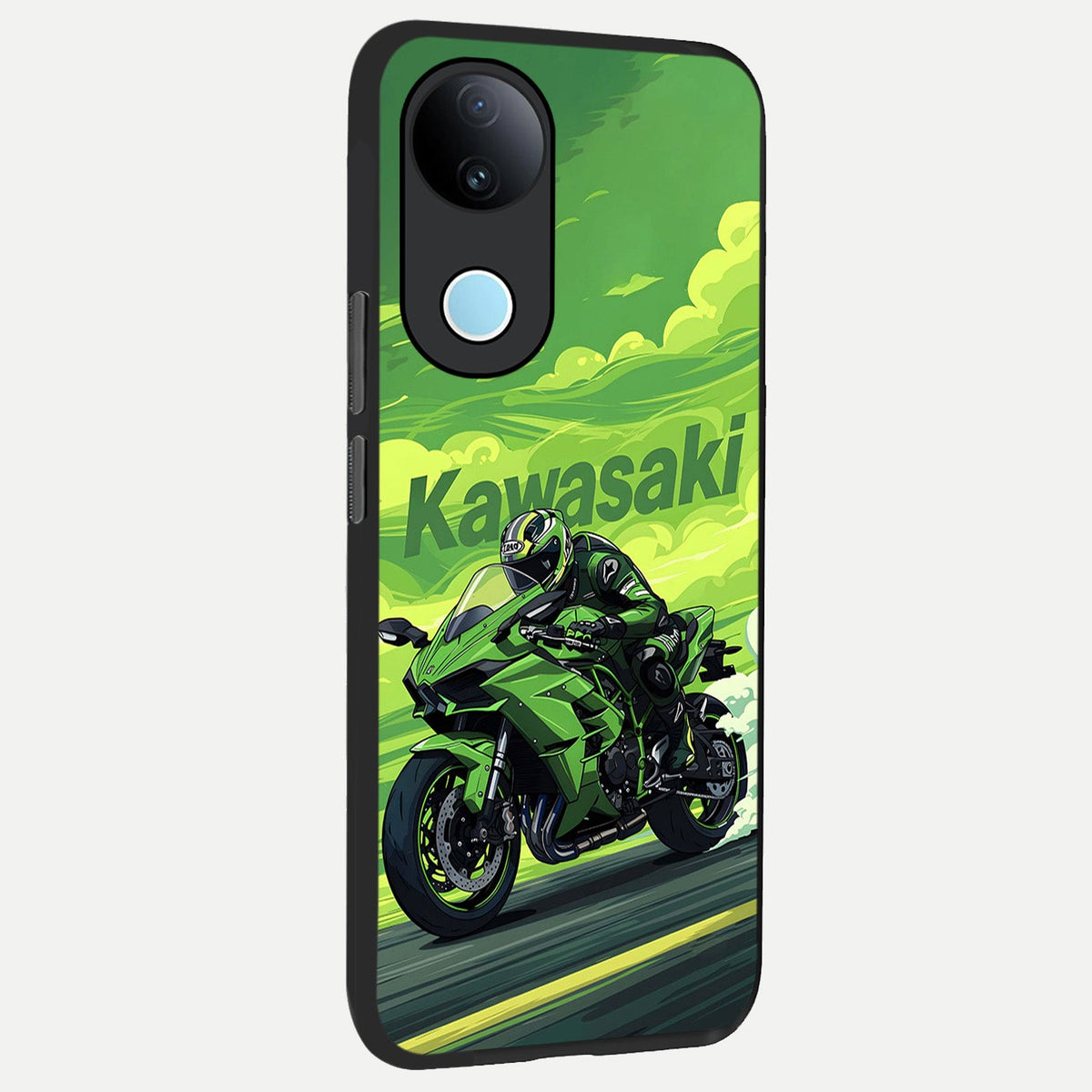 Greenery Sky back cover For iQOO Z10R 5G slim fit glass case with vibrant aesthetic design