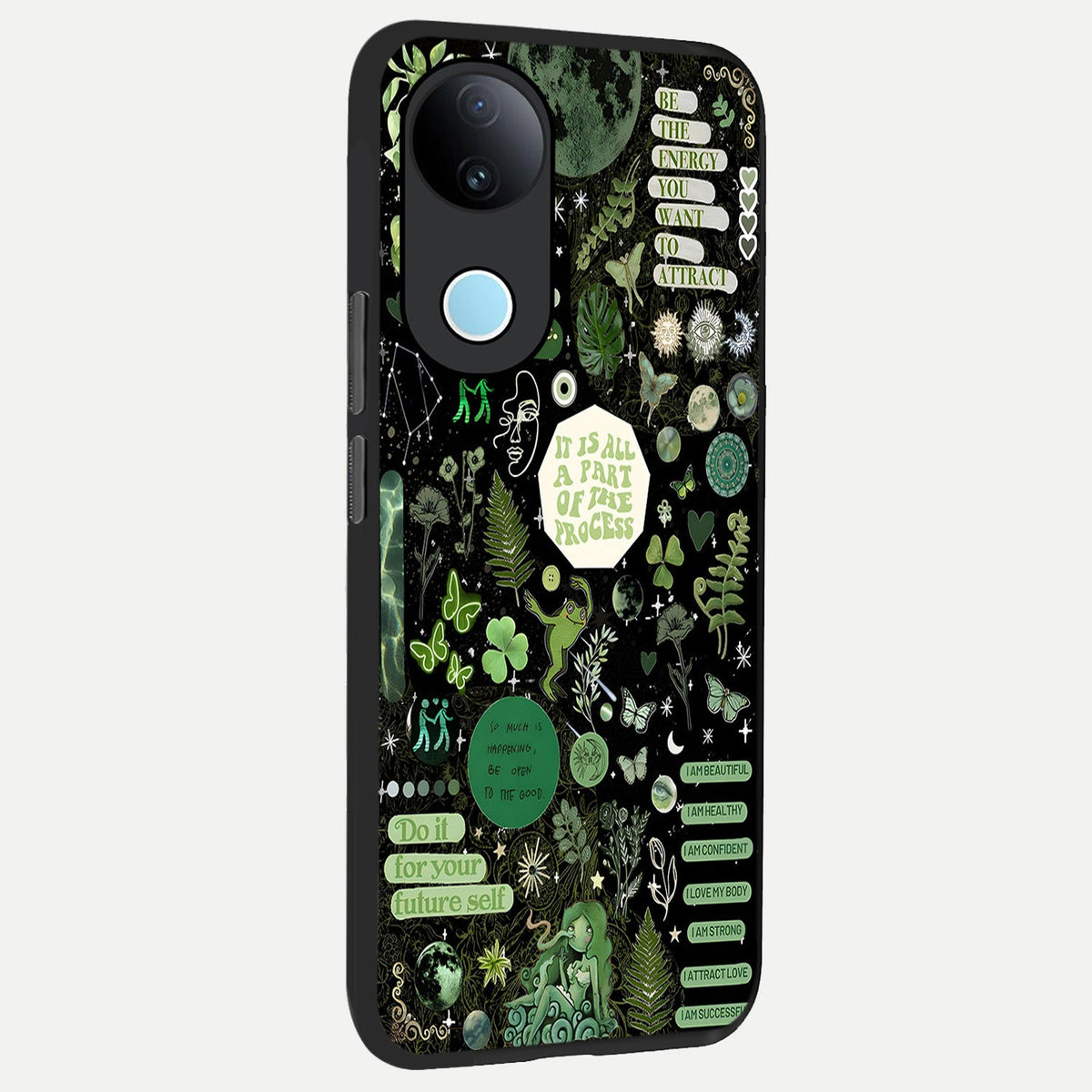 Green Mandala Pattern back cover For iQOO Z10R 5G slim fit glass case with vibrant aesthetic design