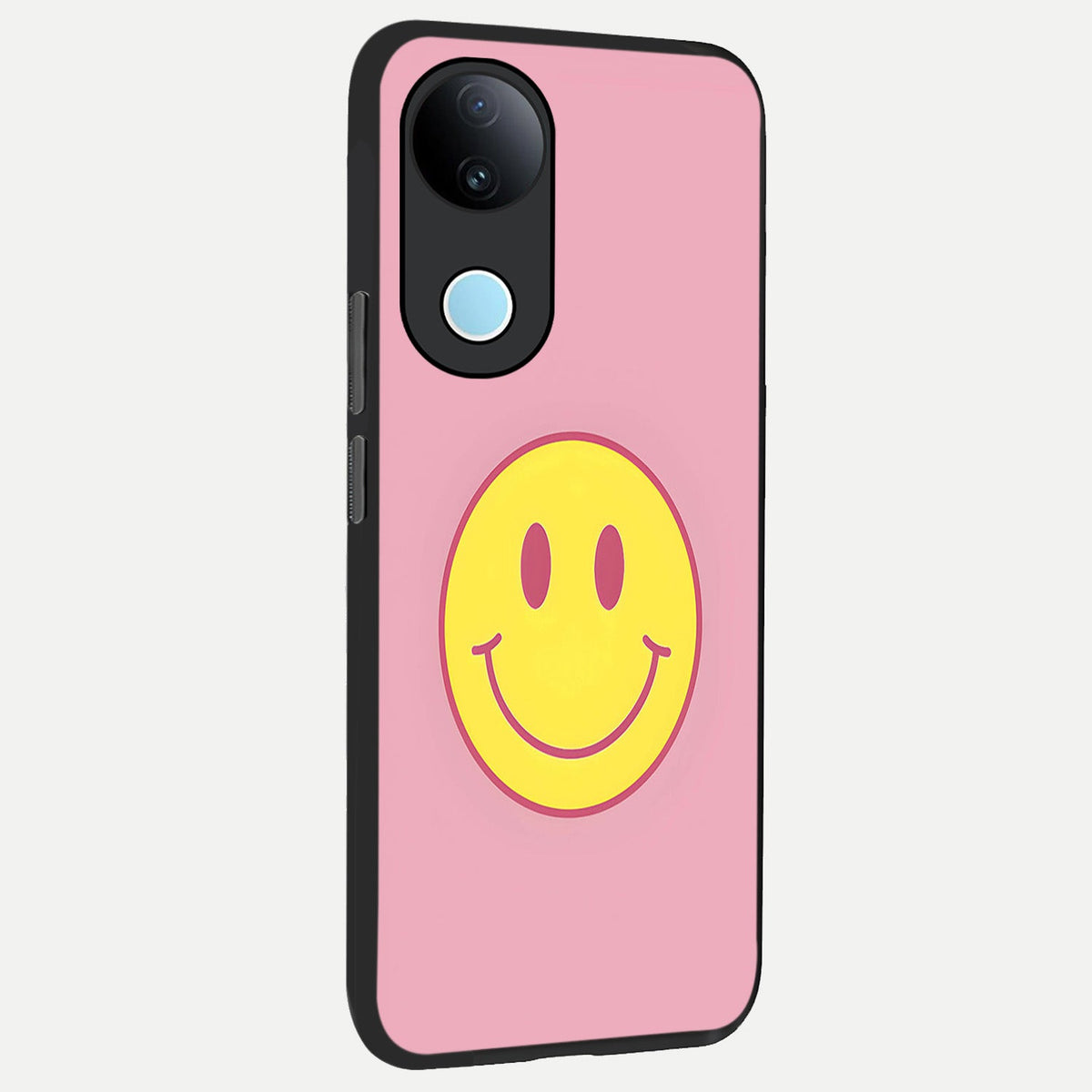 Happy Pink Mood back cover For iQOO Z10R 5G slim fit glass case with vibrant aesthetic design