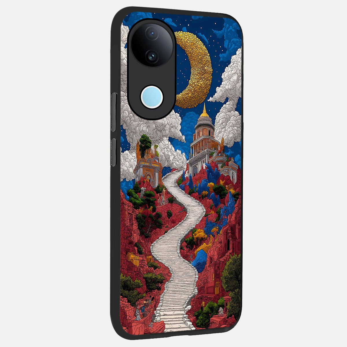 Heavenly Moon Path back cover For iQOO Z10R 5G slim fit glass case with vibrant aesthetic design