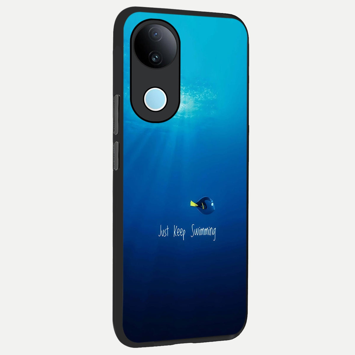 Just Keep Swimming back cover For iQOO Z10R 5G slim fit glass case with vibrant aesthetic design