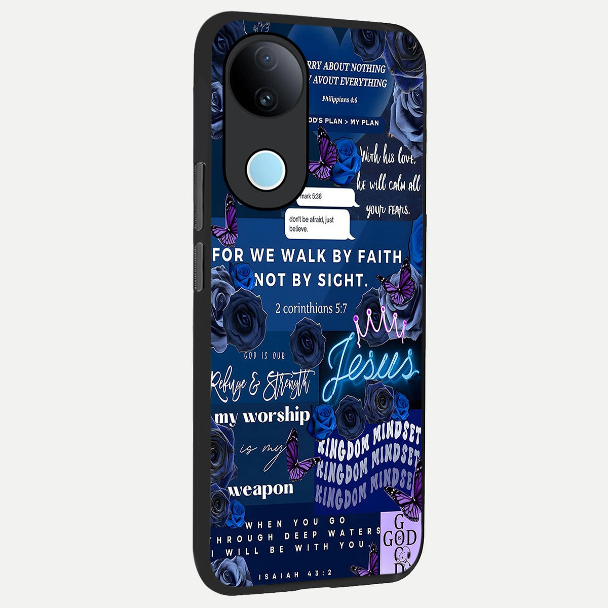 Kingdom Faith Glow back cover For iQOO Z10R 5G slim fit glass case with vibrant aesthetic design