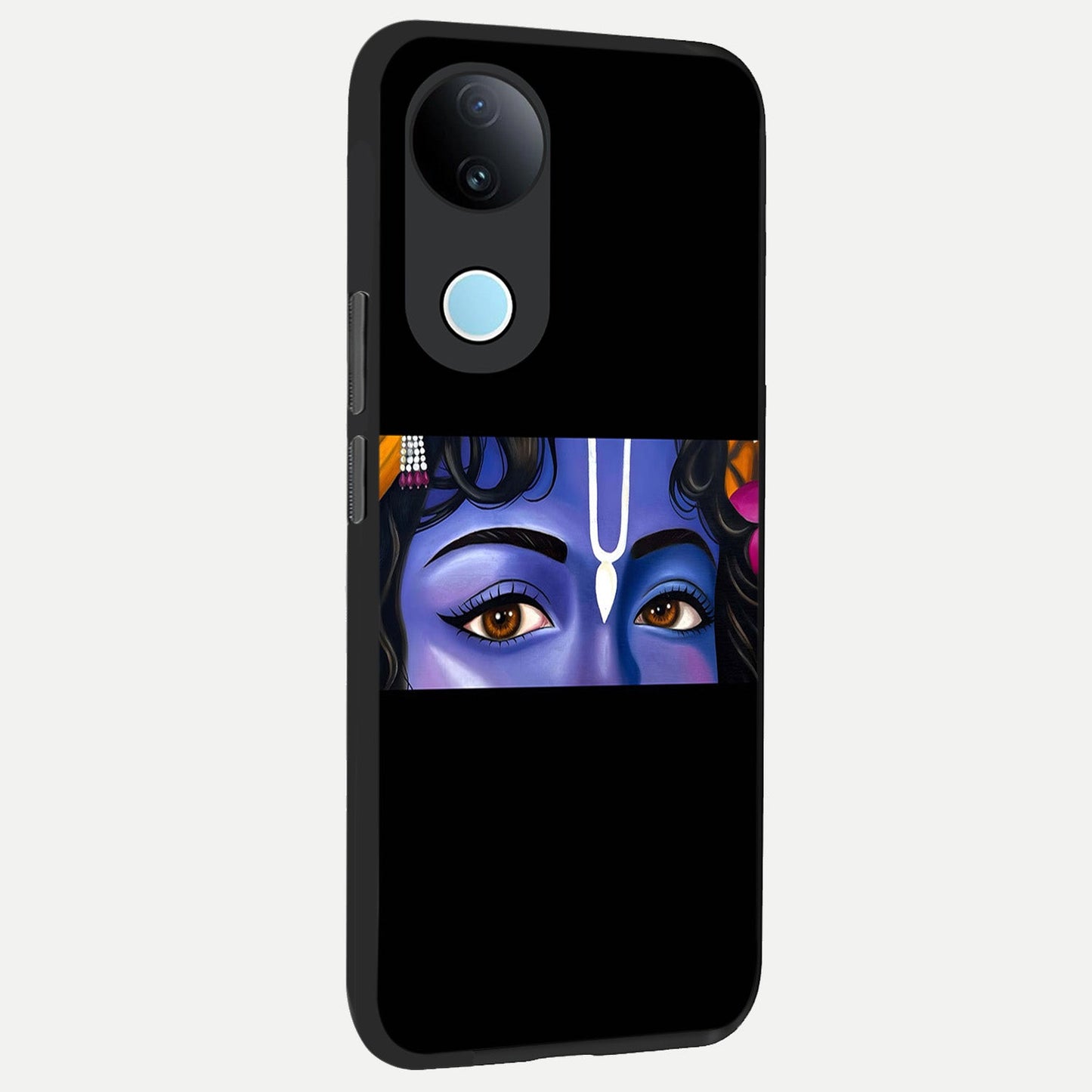 Krishna Eye back cover for iQOO Z10R slim fit glass case with vibrant aesthetic design