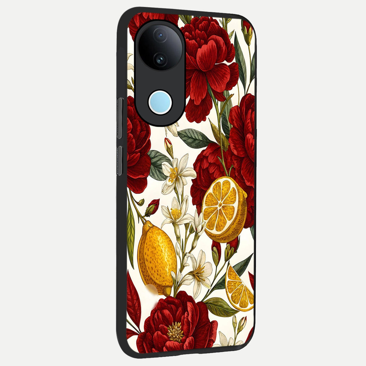 Lemon Rose Charm back cover For iQOO Z10R 5G slim fit glass case with vibrant aesthetic design