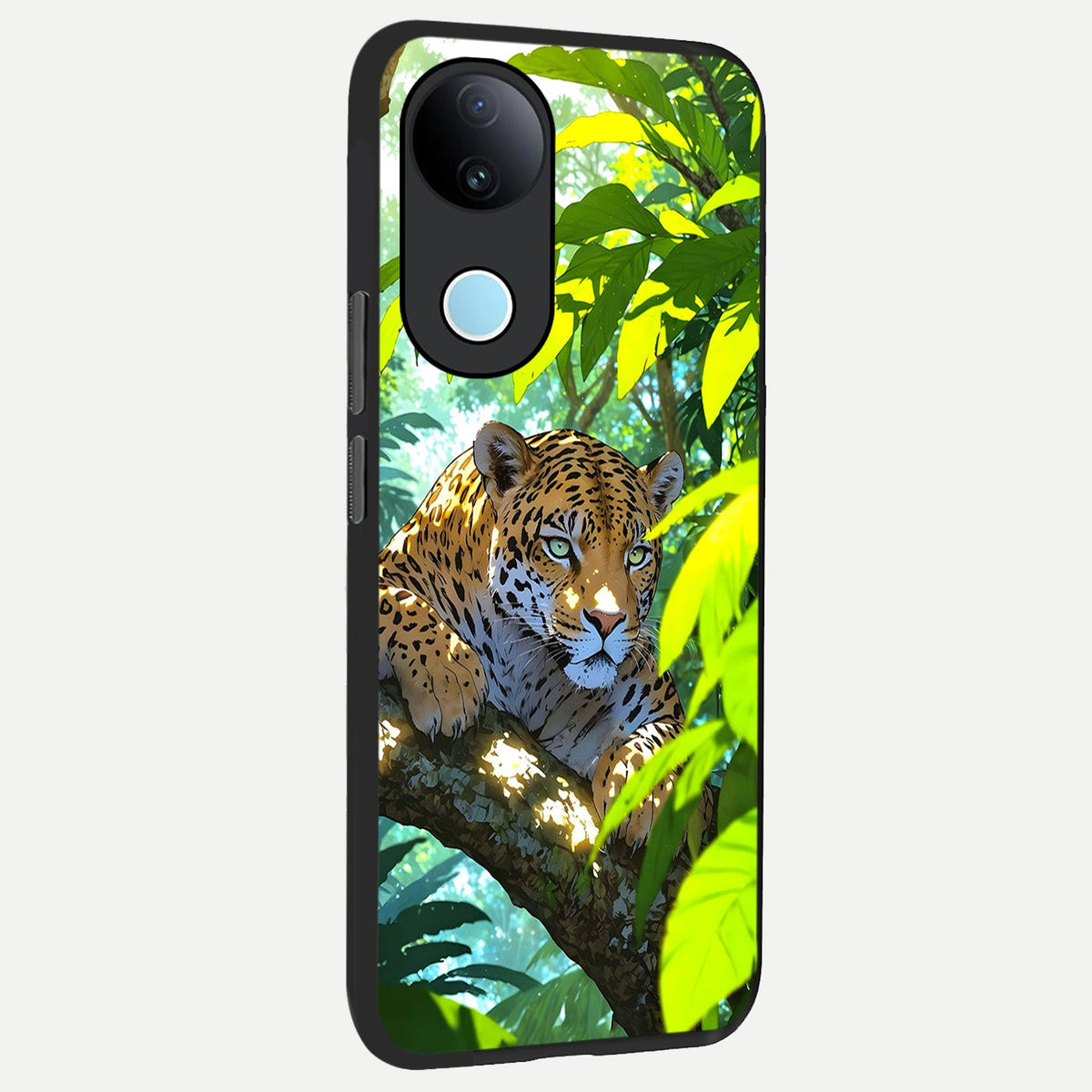 Leopard in Jungle back cover For iQOO Z10R 5G slim fit glass case with vibrant aesthetic design