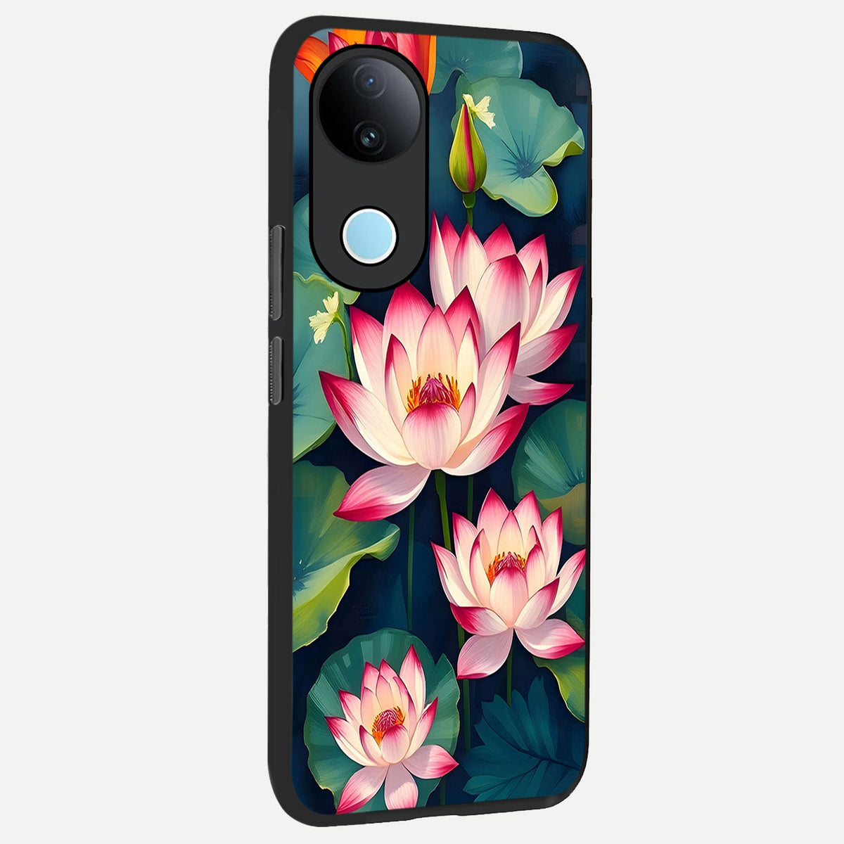 Lotus Dream Serenity back cover For iQOO Z10R 5G slim fit glass case with vibrant aesthetic design