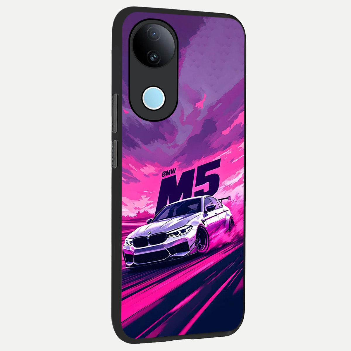 MS Neon Car back cover For iQOO Z10R 5G slim fit glass case with vibrant aesthetic design