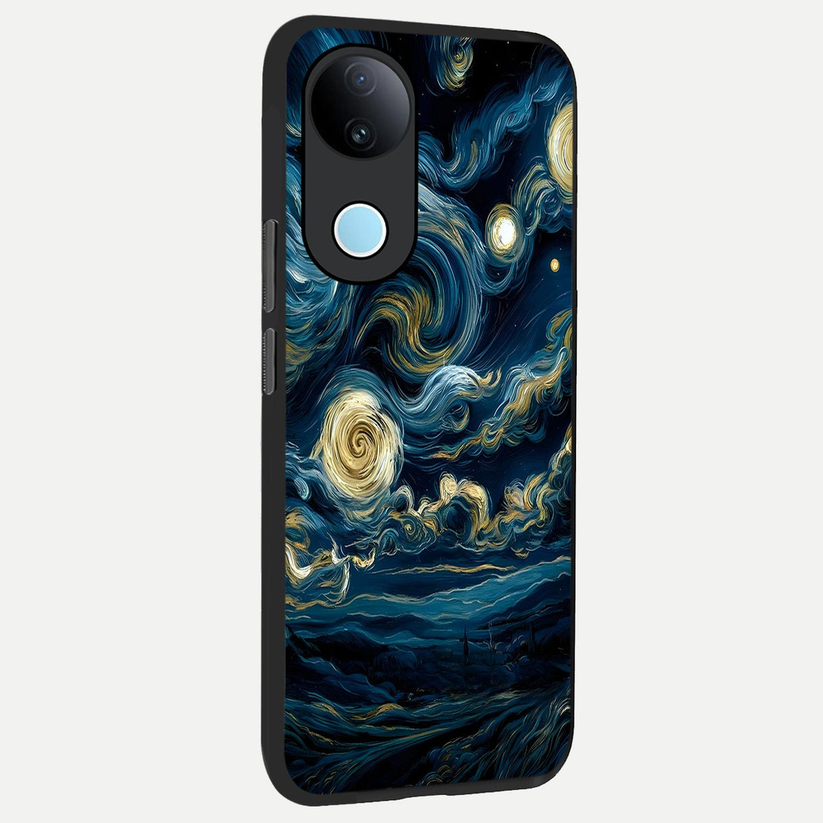 Midnight Sky Whirl back cover For iQOO Z10R 5G slim fit glass case with vibrant aesthetic design