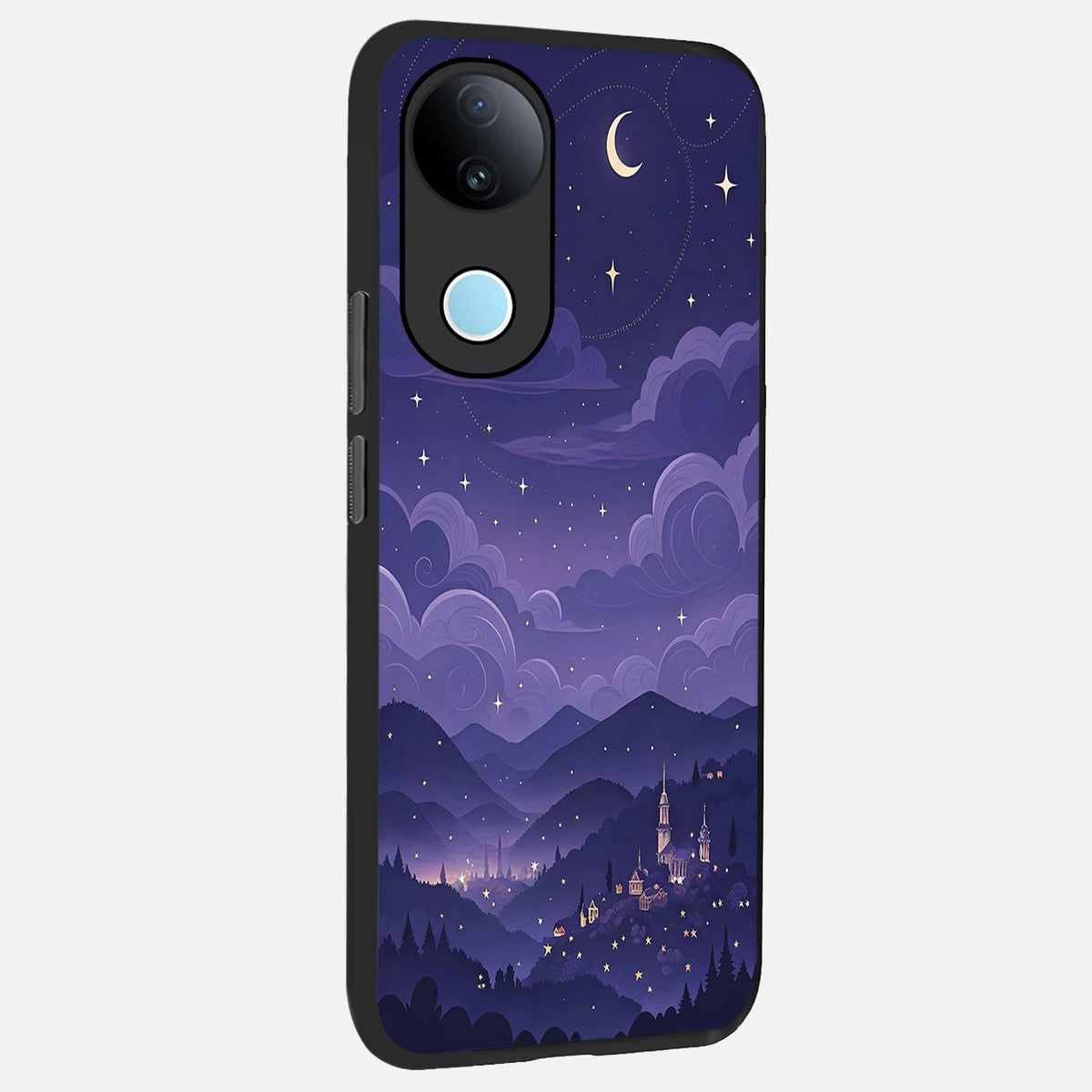 Minimal Night View back cover For iQOO Z10R 5G slim fit glass case with vibrant aesthetic design