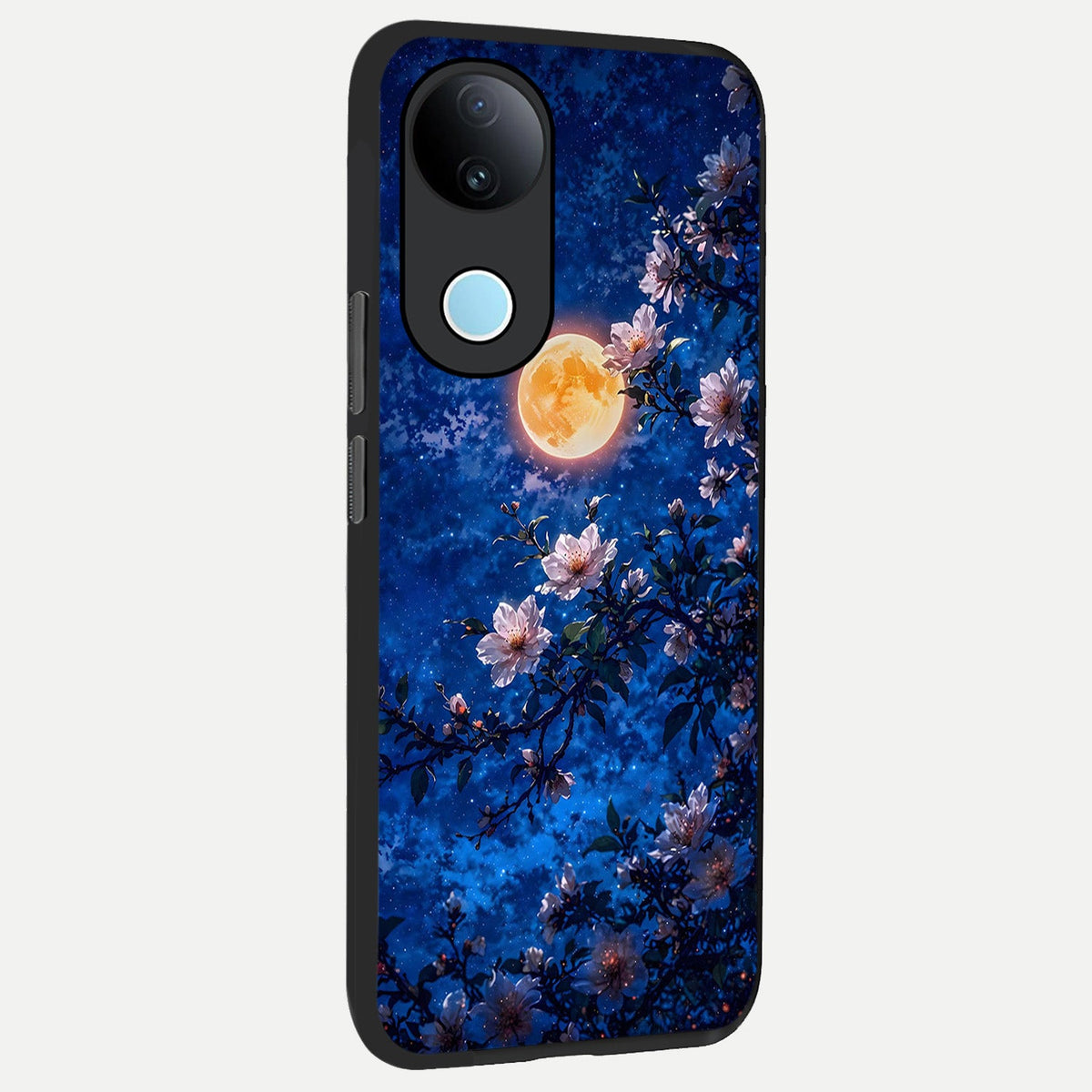 Moonlit Blossoms Night back cover For iQOO Z10R 5G slim fit glass case with vibrant aesthetic design