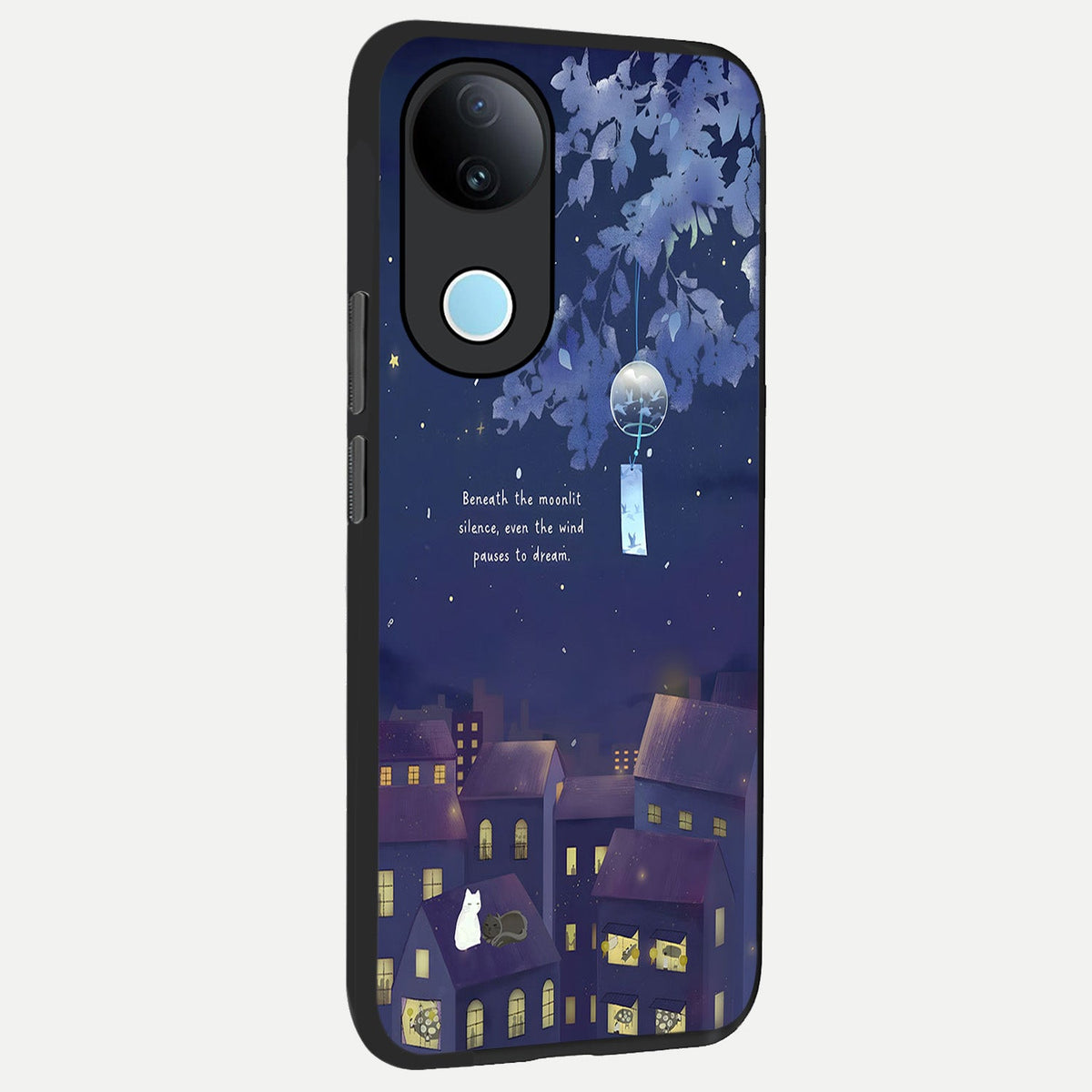 Moonlit Cat Silence back cover For iQOO Z10R 5G slim fit glass case with vibrant aesthetic design