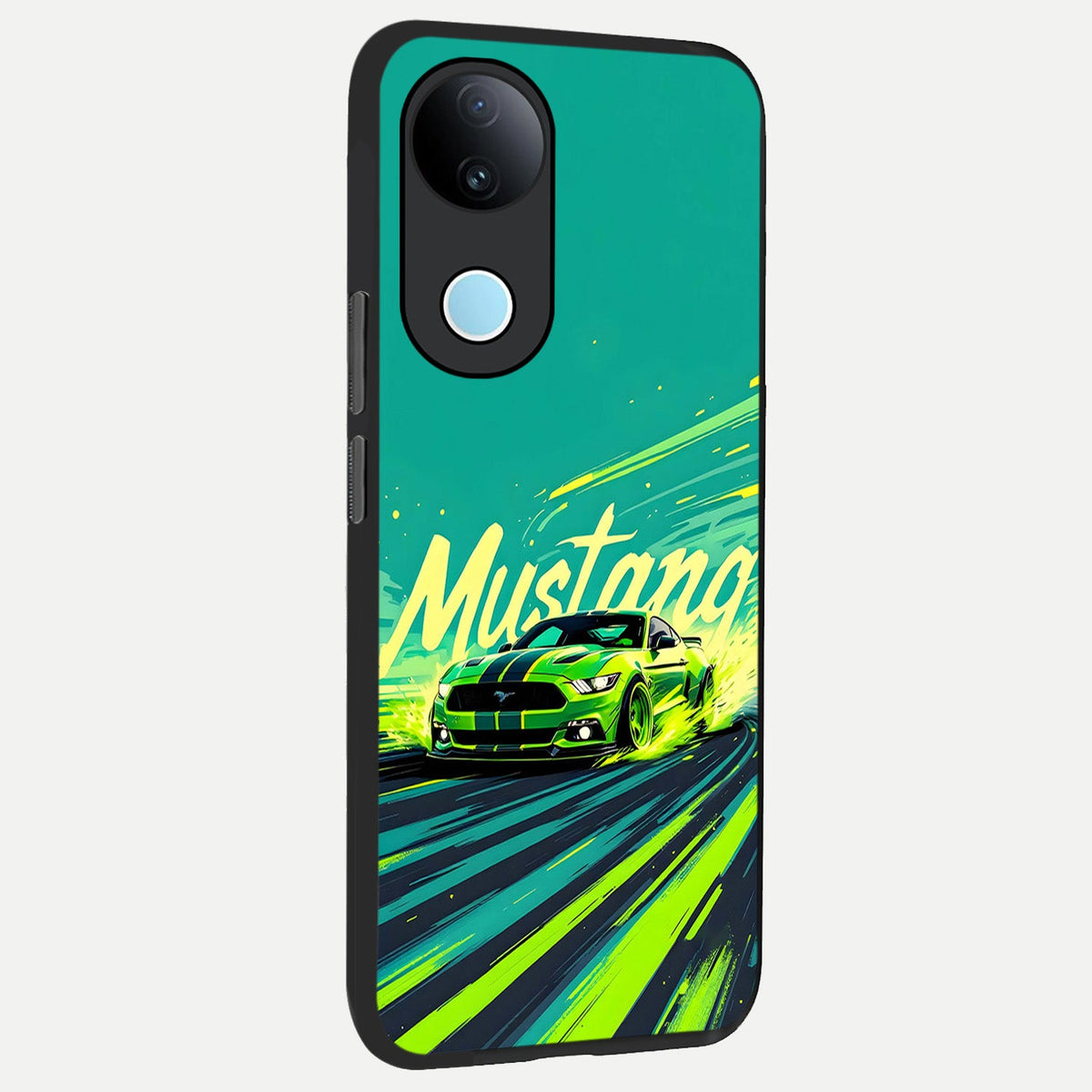 Mustang Bang back cover For iQOO Z10R 5G slim fit glass case with vibrant aesthetic design