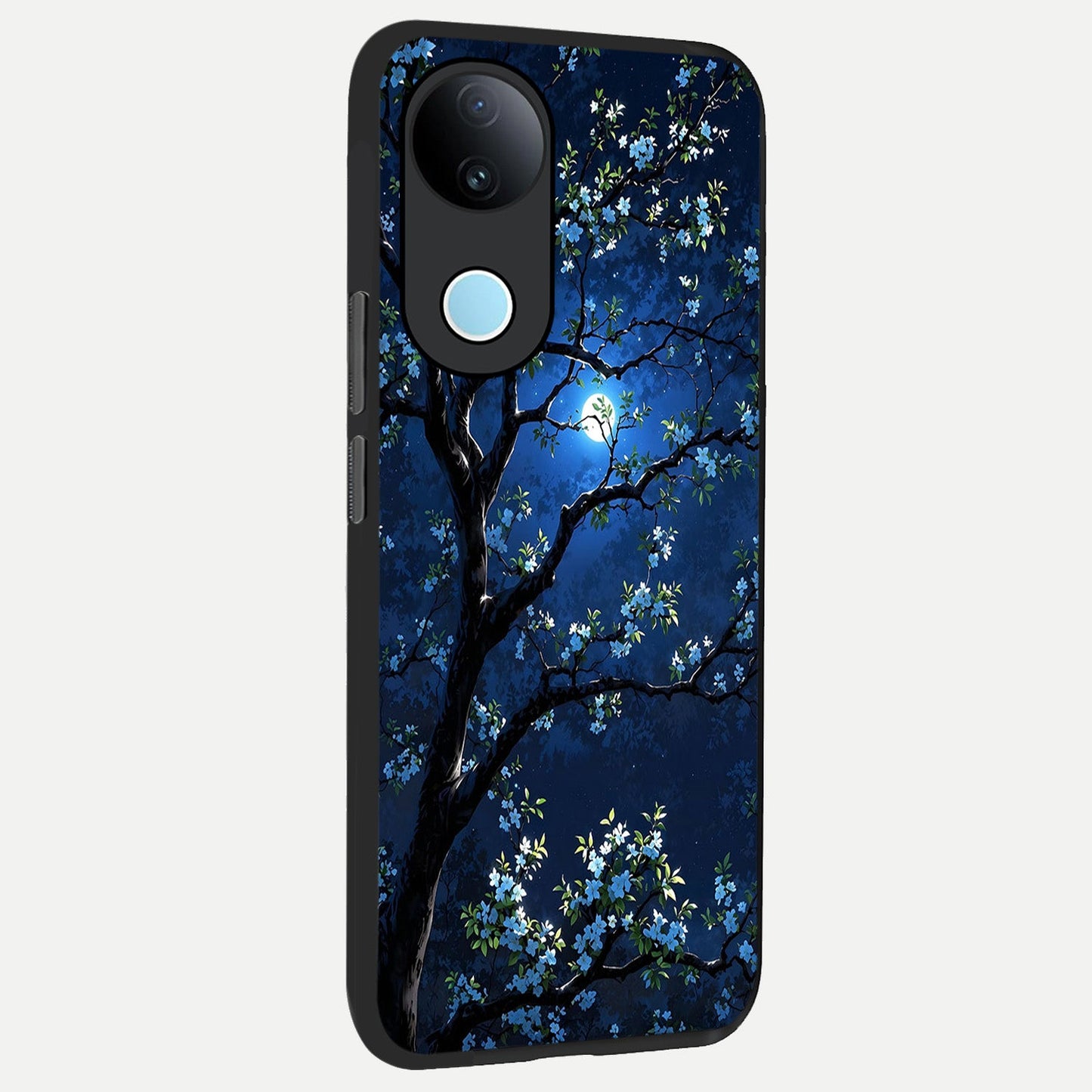 Mystic Floral Night back cover for iQOO Z10R slim fit glass case with vibrant aesthetic design