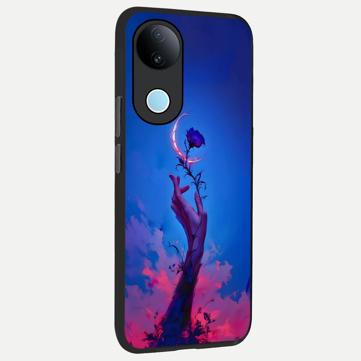 Mystic Hand back cover For iQOO Z10R 5G slim fit glass case with vibrant aesthetic design