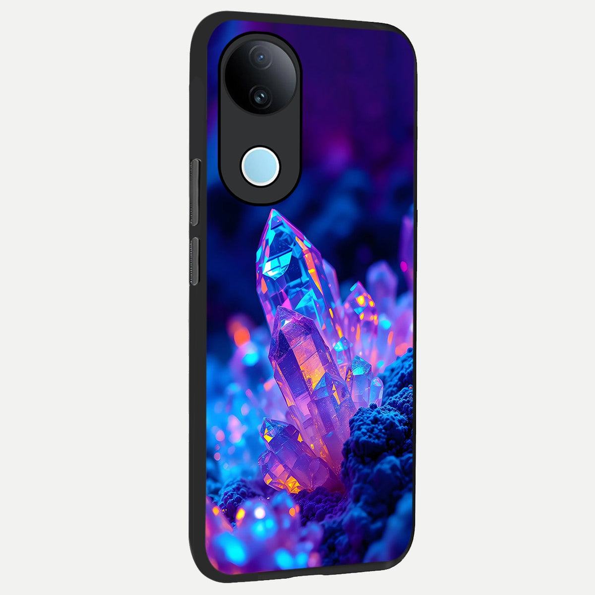Neon Aura Shards back cover For iQOO Z10R 5G slim fit glass case with vibrant aesthetic design