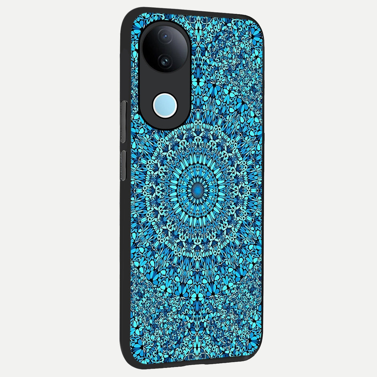 Ocean Bloom Mandala back cover For iQOO Z10R 5G slim fit glass case with vibrant aesthetic design