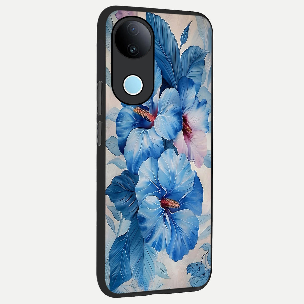 Ocean Hibiscus Grace back cover For iQOO Z10R 5G slim fit glass case with vibrant aesthetic design
