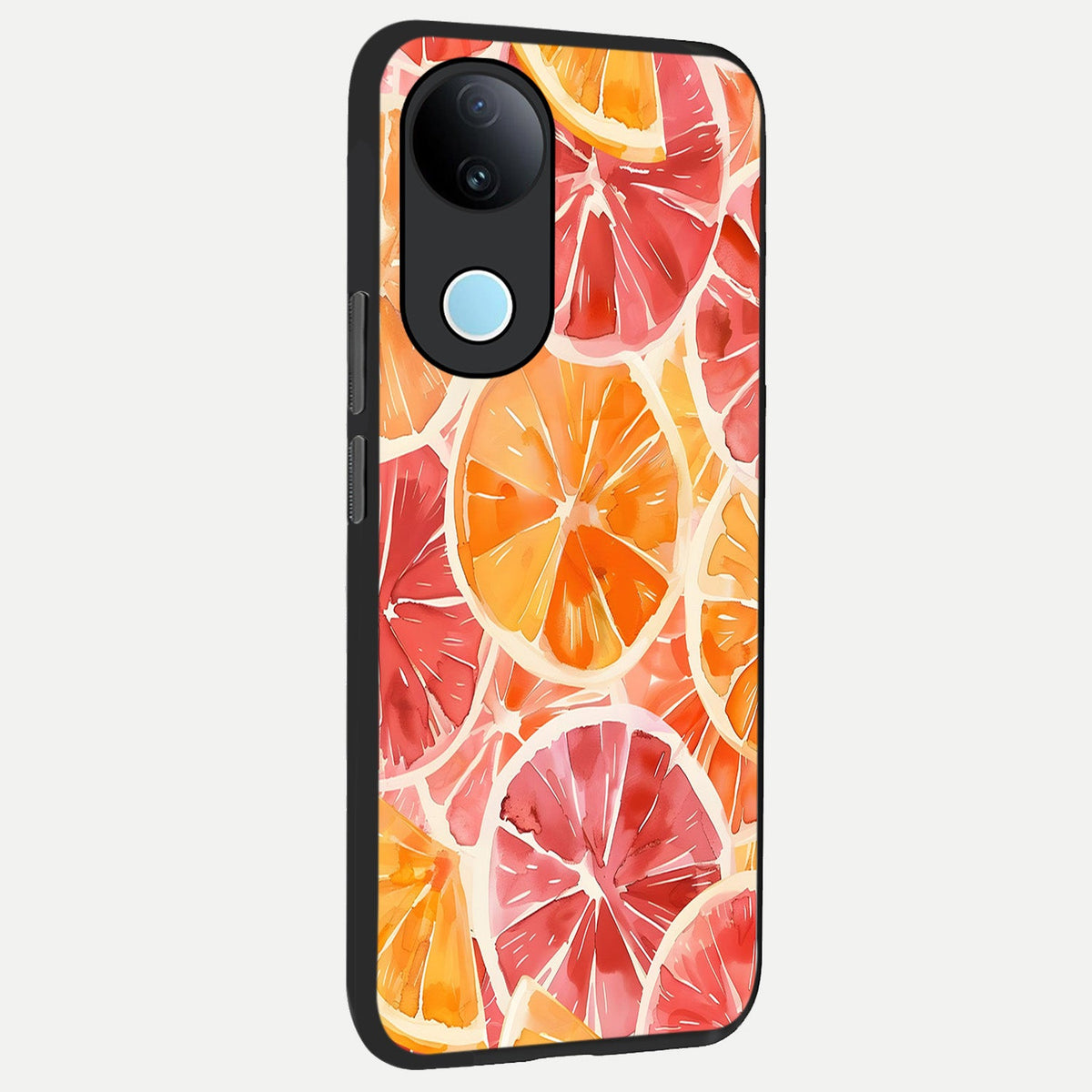 Orange Fruits Pattern back cover For iQOO Z10R 5G slim fit glass case with vibrant aesthetic design
