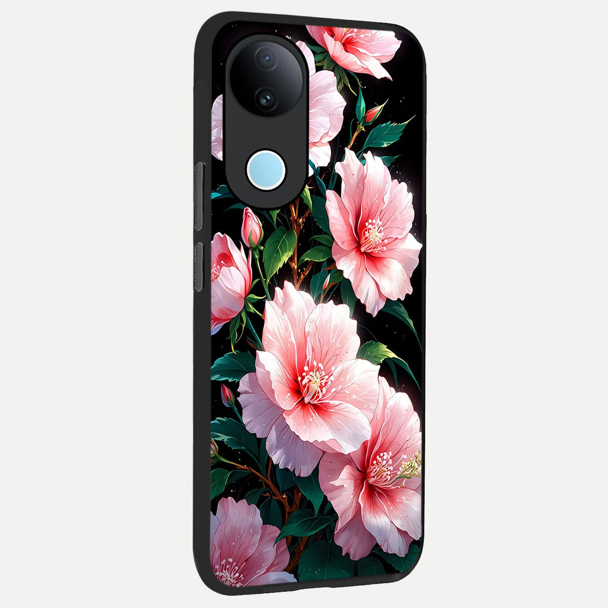 Peach Flower back cover For iQOO Z10R 5G slim fit glass case with vibrant aesthetic design