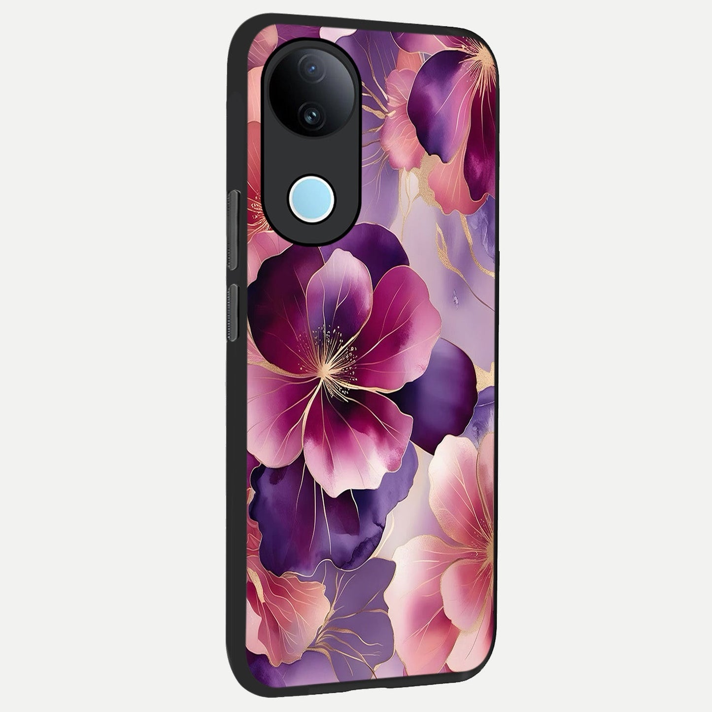 Pink Bouquet Florals back cover for iQOO Z10R slim fit glass case with vibrant aesthetic design