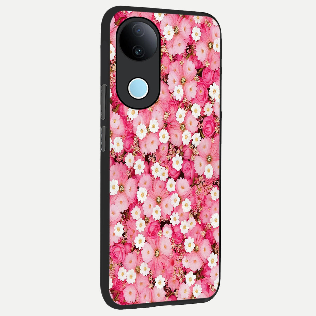 Pink Daisy Bliss back cover For iQOO Z10R 5G slim fit glass case with vibrant aesthetic design