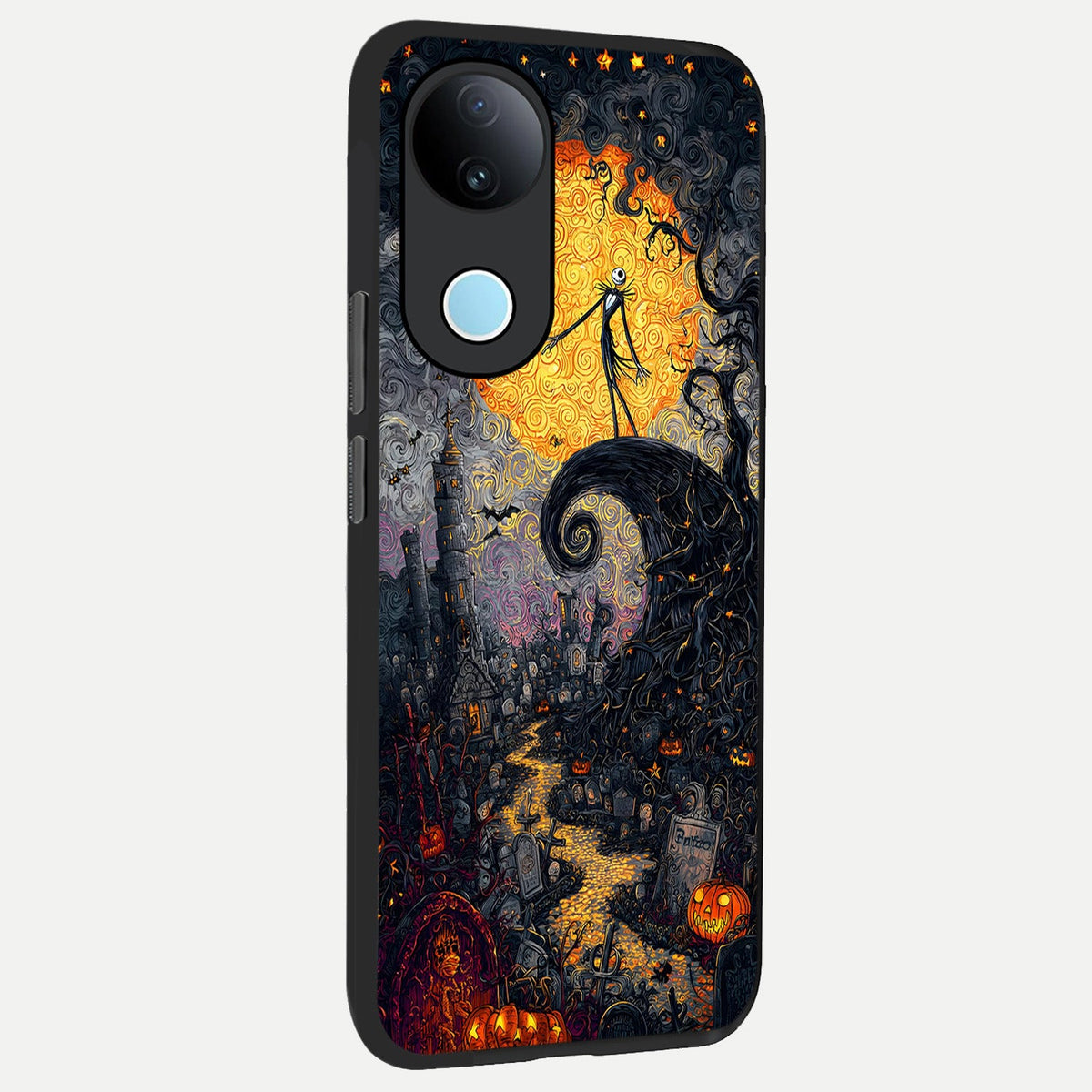 Pumpkin Moon Night back cover For iQOO Z10R 5G slim fit glass case with vibrant aesthetic design
