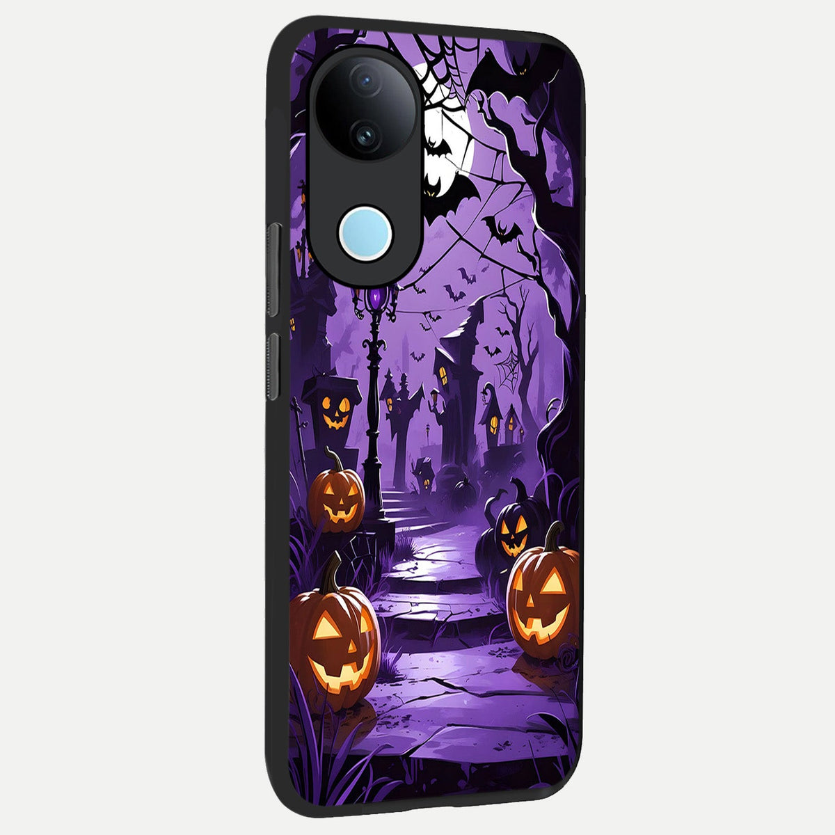 Pumpkin Patch Halloween back cover For iQOO Z10R 5G slim fit glass case with vibrant aesthetic design