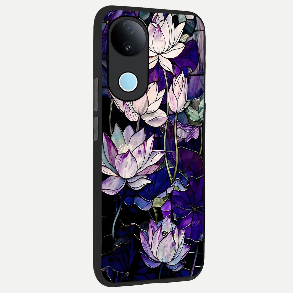 Purple Lotus Pattern back cover For iQOO Z10R 5G slim fit glass case with vibrant aesthetic design