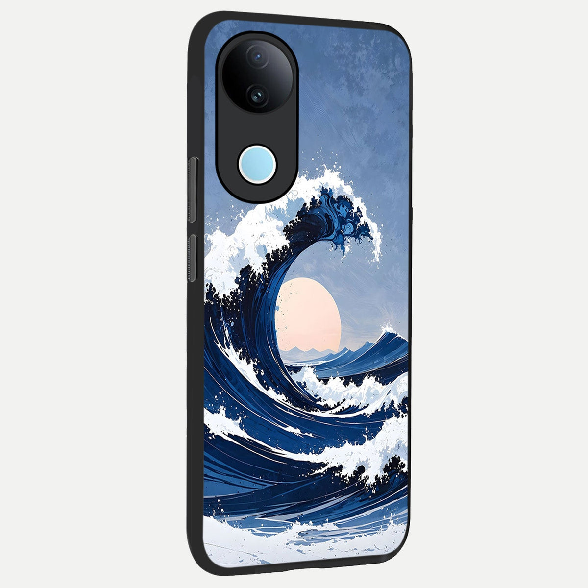 Rising Tide Power back cover For iQOO Z10R 5G slim fit glass case with vibrant aesthetic design