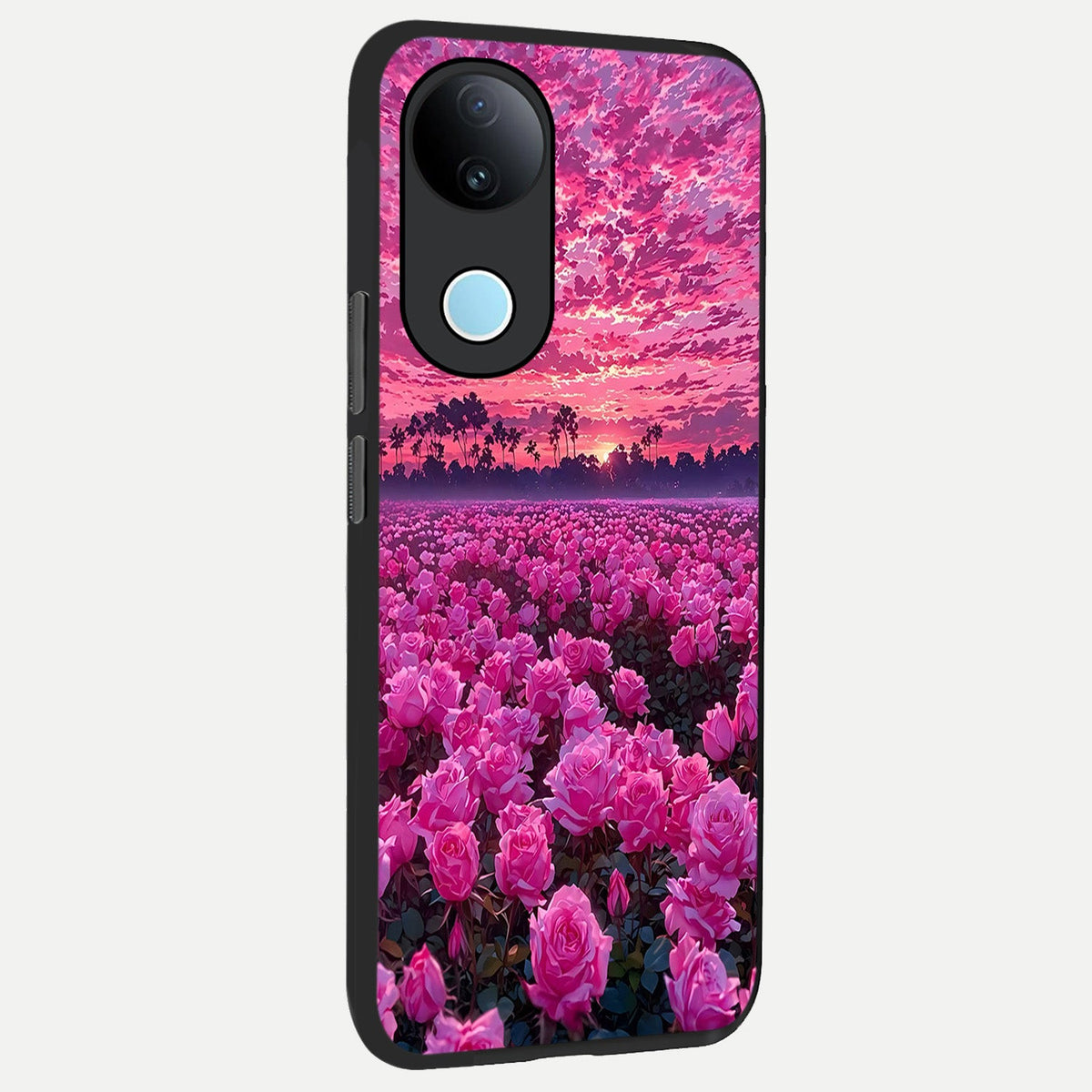 Rose Sunset Valley back cover For iQOO Z10R 5G slim fit glass case with vibrant aesthetic design