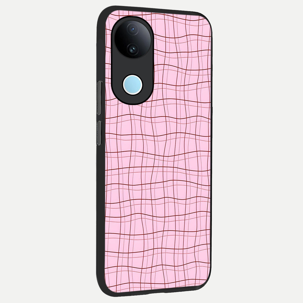Soft Grid Bliss back cover For iQOO Z10R 5G slim fit glass case with vibrant aesthetic design