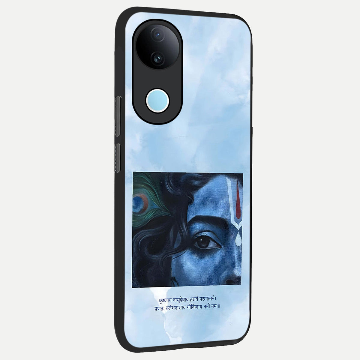 Spiritual Krishna back cover For iQOO Z10R 5G slim fit glass case with vibrant aesthetic design