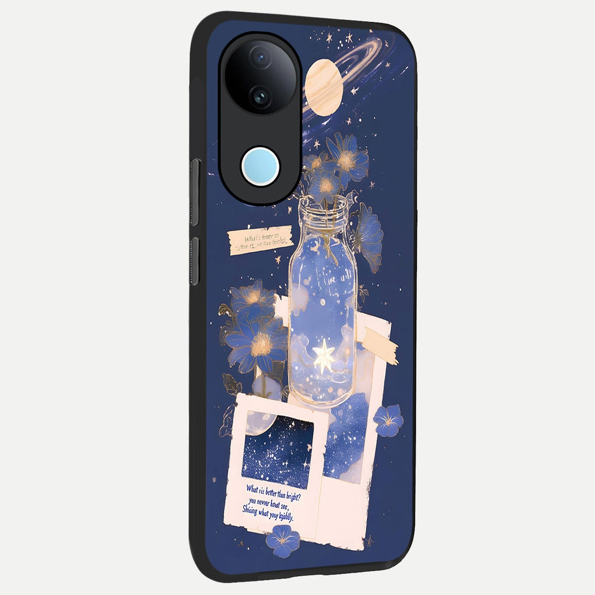 Starlit Cosmic Jar back cover For iQOO Z10R 5G slim fit glass case with vibrant aesthetic design